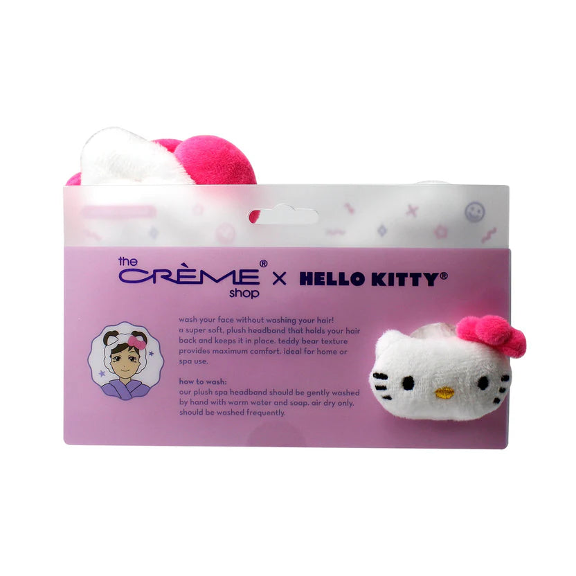 THE CRÈME SHOP X HELLO KITTY (PURPLE) PLUSH HEADYBAND™ W/SIGNATURE BOW - PERFECT PINK