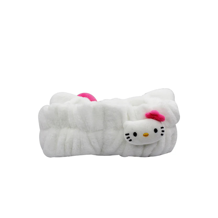 THE CRÈME SHOP X HELLO KITTY (PURPLE) PLUSH HEADYBAND™ W/SIGNATURE BOW - PERFECT PINK