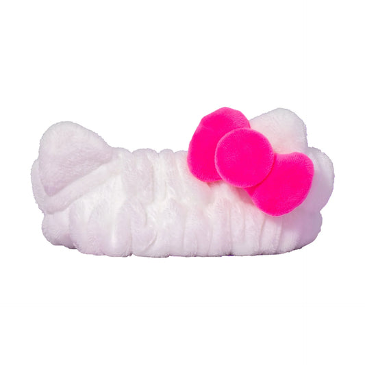 THE CRÈME SHOP X HELLO KITTY (PURPLE) PLUSH HEADYBAND™ W/SIGNATURE BOW - PERFECT PINK