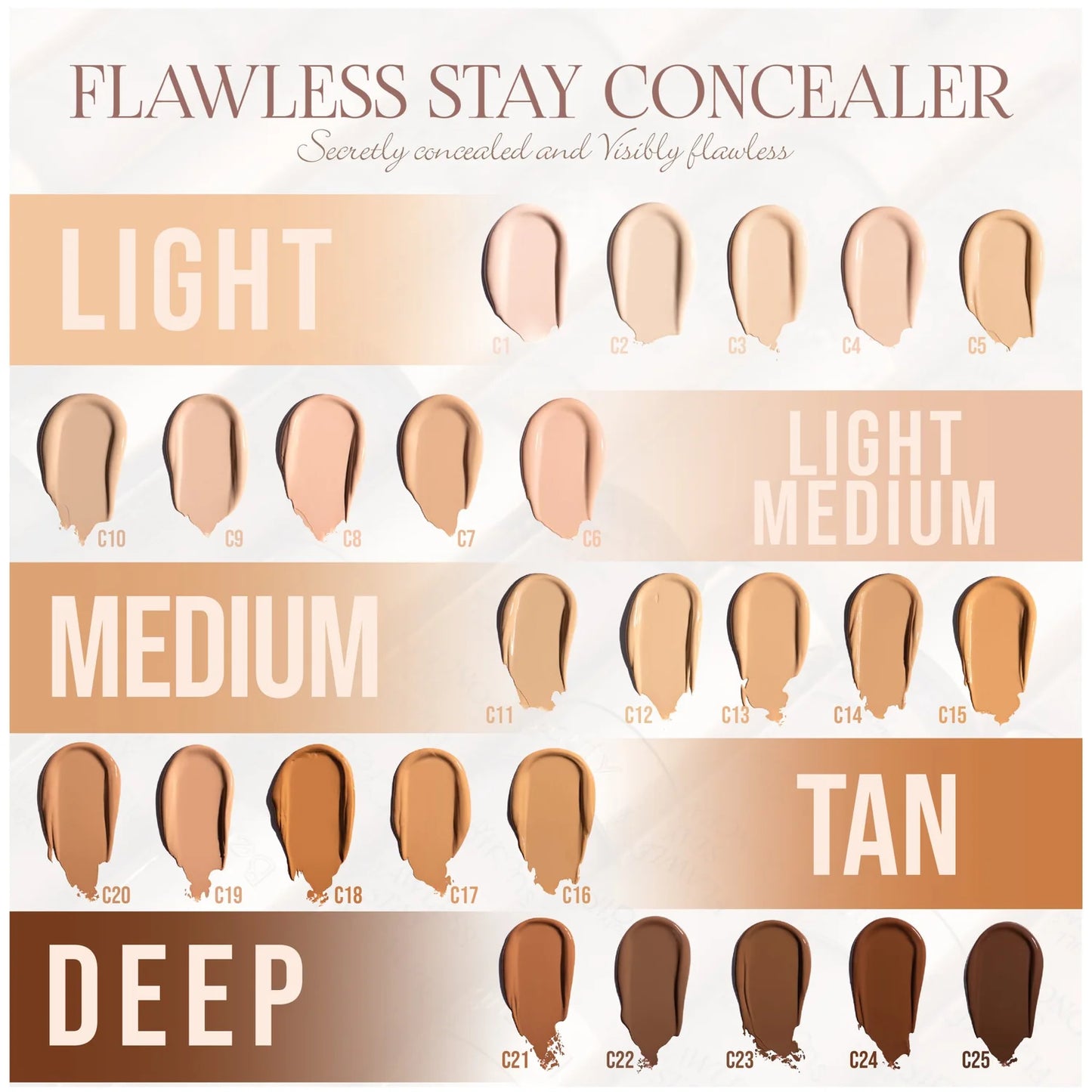 FLAWLESS STAY CONCEALER FULL COVERAGE (VARIOUS SHADES)